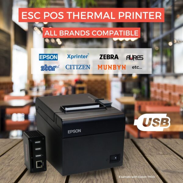 Compatible thermal printer ESC POS cash receipt cloud print server
