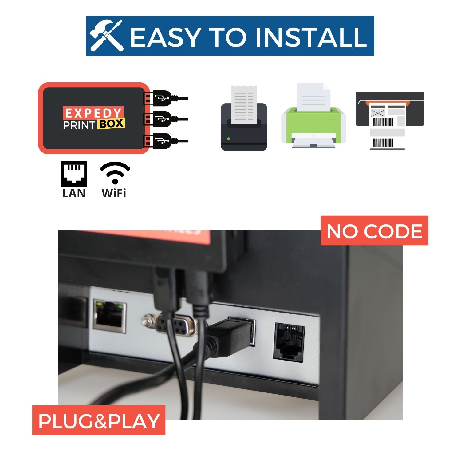 MUNBYN-Imprimante d'étiquettes et de codes-barres USB, impression