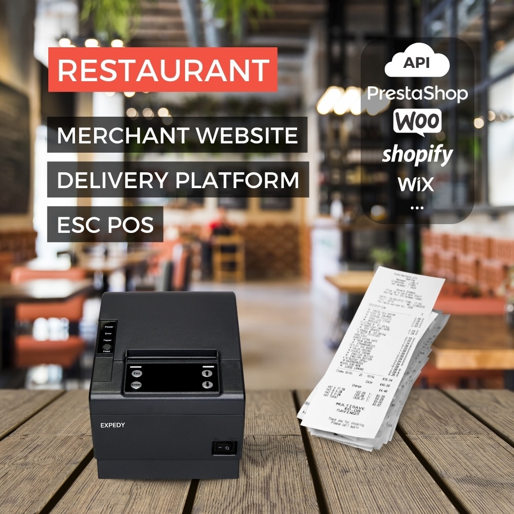 Receipt Printer Uber Eats GrubHub DoorDash Foodpanda Smood