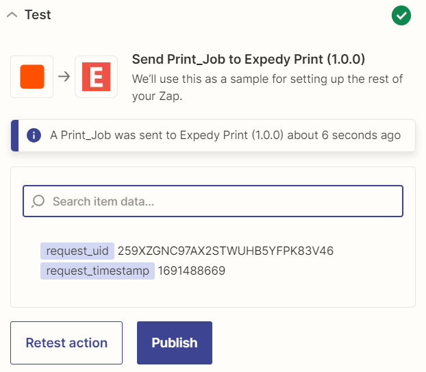 Example Print Job Zapier